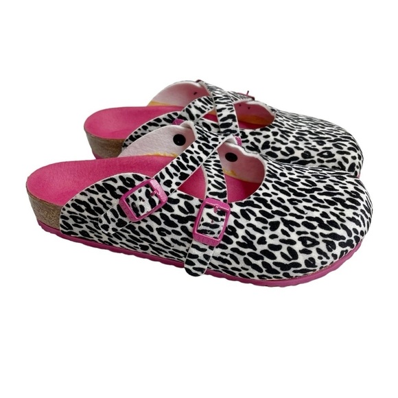 Birkenstock Dorian Leo Mule Lily Black Pink Animal Print EU 34 US 3/3.5 Narrow - Picture 1 of 8